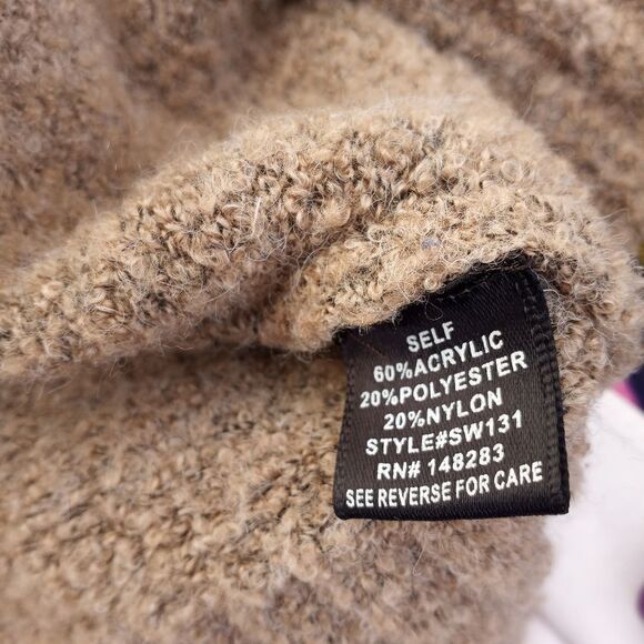 Hers& Mine M/L Dolman Sleeve Beige Pockets Knitted Opened Cardigan - Picture 3 of 7